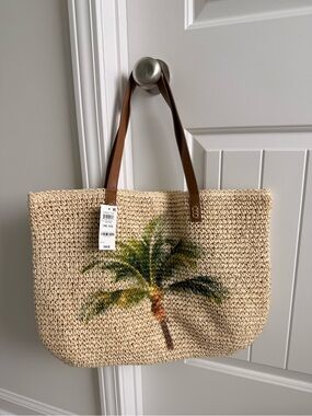 NWT! Straw Palm Tree 🌴 Tote Bag